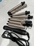 5 In 1 Professional Interchangeable Hair Curler Set With 3 Barrel Hair Crimper