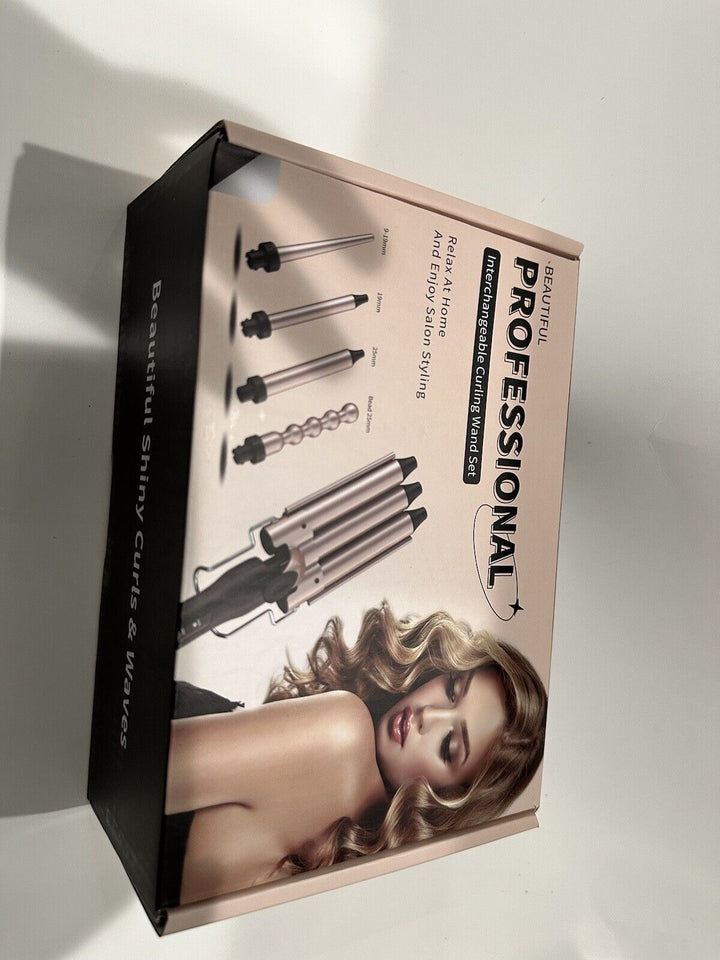 5 In 1 Professional Interchangeable Hair Curler Set With 3 Barrel Hair Crimper