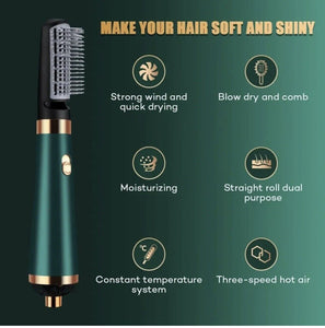 US Hair Blow Dryer Volumizer Straightener Curler Comb Hot Air Brush 3 in 1 NEW