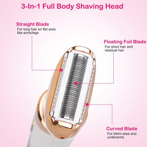 4 in 1 Women Electric Shaver Razor Wet Dry Leg Removal Trimmer Rechargeable Safe