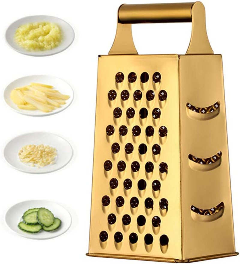 Large Stainless Steel 4 Sides Grater Slicer with Handle, Multifunctional Cutter