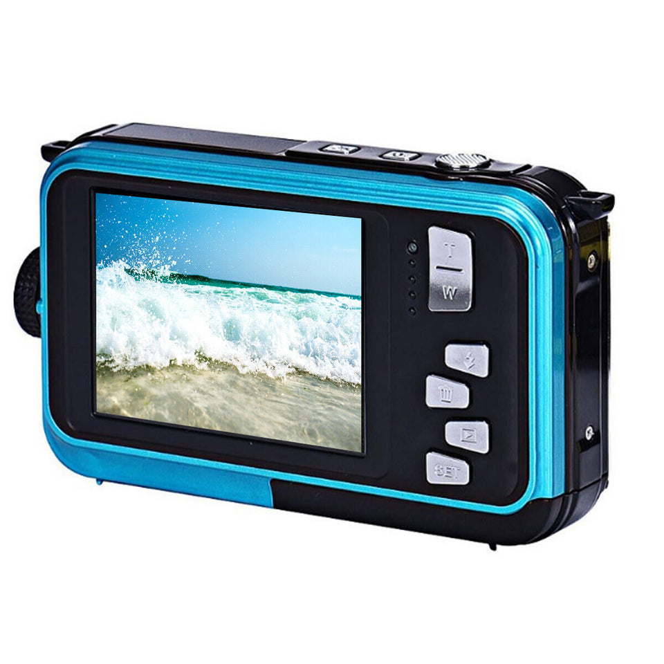 48MP Waterproof Dual Screen HD 1080 Camera for Snorkeling Kids Pool Underwater